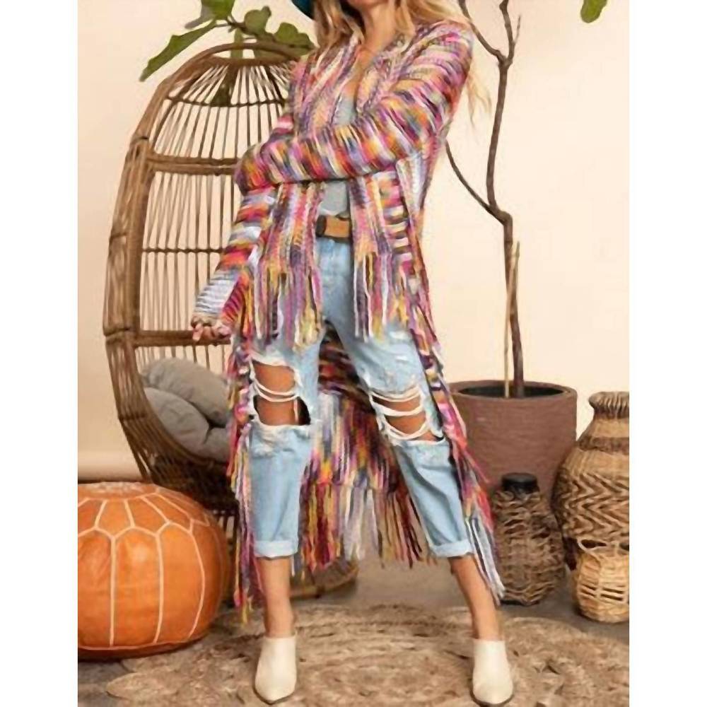 NEW BLUE BUTTERCUP multi yarn cardigan in multi color